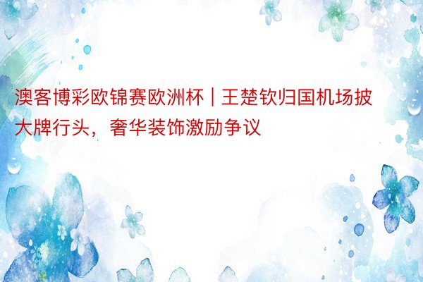 澳客博彩欧锦赛欧洲杯 | 王楚钦归国机场披大牌行头，奢华装饰激励争议