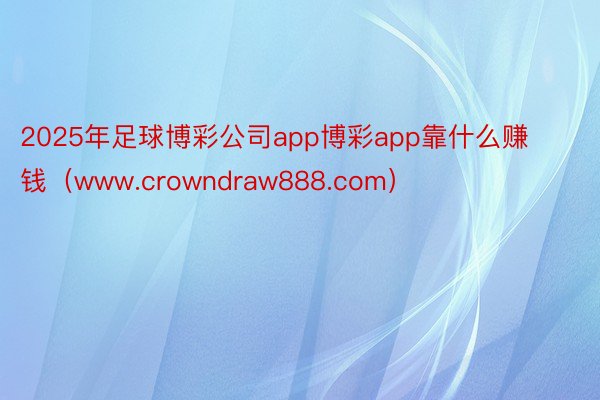 2025年足球博彩公司app博彩app靠什么赚钱（www.crowndraw888.com）
