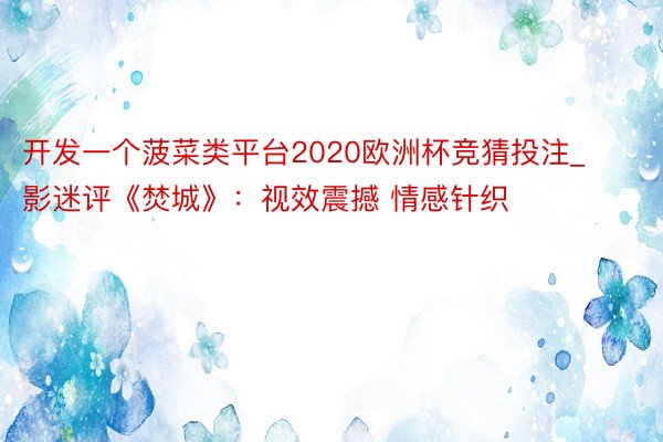 开发一个菠菜类平台2020欧洲杯竞猜投注_影迷评《焚城》：视效震撼 情感针织